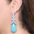 Aqua blue stone silver plated drop earrings