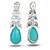 Aqua blue stone silver plated drop earrings
