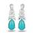 Aqua blue stone silver plated drop earrings