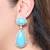 Turquoise Blue stone silver plated drop earrings