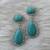 Turquoise Blue stone silver plated drop earrings