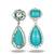 Turquoise Blue stone silver plated drop earrings