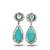 Turquoise Blue stone silver plated drop earrings