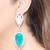 Aqua blue stone silver plated teardrop earrings