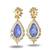 Gold plated deep blue chandelier earrings