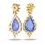 Gold plated deep blue chandelier earrings