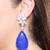 Sapphire blue silver plated teardrop drop earrings