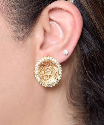 Gold plated floral stud earrings 1