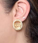 Gold plated floral stud earrings