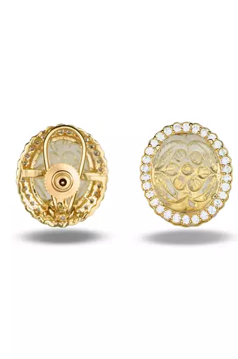 Gold plated floral stud earrings