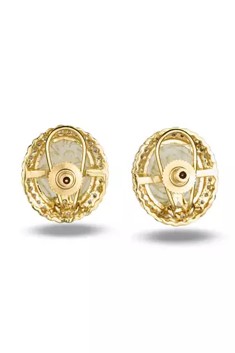 Gold plated floral stud earrings