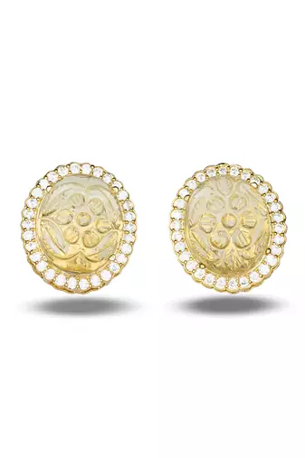 Gold plated floral stud earrings