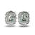 Emerald green stone rectangle cut earrings