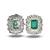 Emerald green stone rectangle cut earrings