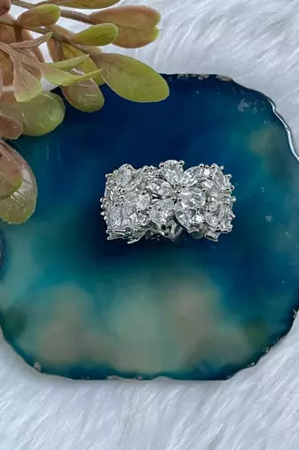 Marquise zircon band ring