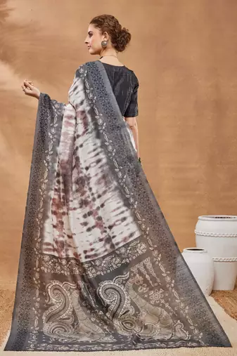 Tie and dye silk bland ready to wear saree
