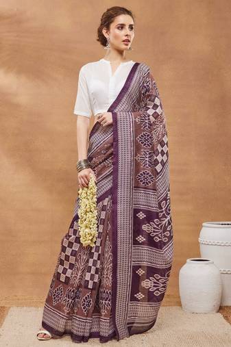Checked silk bland ready to wear saree