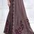 Dusty mauve faux crepe satin silk saree with embroidered blouse