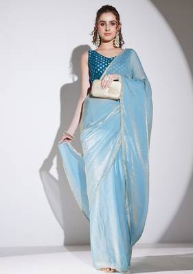 Solid tissue saree 5