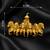 Gold-plated lord surya seven horse chariot brooch pin | divine spiritual designer brooch for unisex