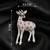 Silver-toned crystal deer brooch pin with ruby red stones 
