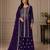 Dark purple color embroideried faux georgette semi stitched salwar suit