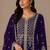 Dark purple color embroideried faux georgette semi stitched salwar suit