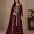 Maroon color embroideried faux georgette semi stitched salwar suit
