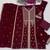 Maroon color embroideried faux georgette semi stitched salwar suit