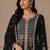 Black color embroideried faux georgette semi stitched salwar suit