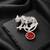 Silver rhodium plated leopard brooch with red crystal drop 