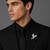 Silver rhodium plated flying bird brooch with silver crystal 