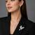 Silver rhodium plated flying bird brooch with blue crystal 