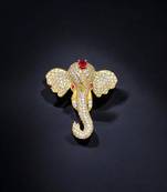 Lord ganesha designer brooch pin for women & men  gold plated 