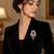 Luxury ruby red crystal statement brooch pin for women silver plated 