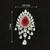 Luxury ruby red crystal statement brooch pin for women silver plated 
