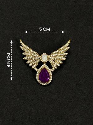 Royal wing design purple crystal statement brooch pin for women 1