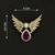 Royal wing design purple crystal statement brooch pin for women