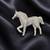 Elegant crystal studded horse designer brooch pin for women | silver tone animal brooch 