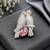 Designer love birds brooch pin with pink crystal & cubic zirconia 