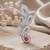 Designer silver-toned pink sapphire leaf brooch pin with cubic zirconia floral brooch for women