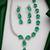 sea green teardrop jewellery set bridal necklace & earrings