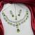emerald green bridal jewellery set  silver-plated necklace, earrings, maangtika