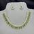 peridot green pear cut necklace earrings set, silver tone floral bridal jewellery choker