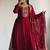 Wine fox georgette embroidered sequins gown with dupatta