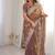 Vibrant purple  festival saree with traditional silver zari embroidery and blouse material