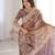 Vibrant purple  festival saree with traditional silver zari embroidery and blouse material
