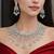 mint green chandelier necklace set  silver finish indian bridal jewellery