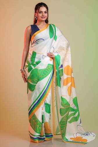 Independence day special modal silk blend digital print saree with blouse