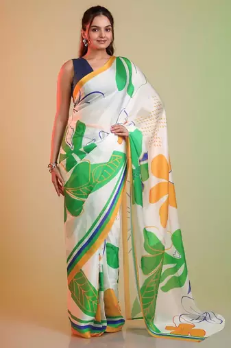 Independence day special modal silk blend digital print saree with blouse